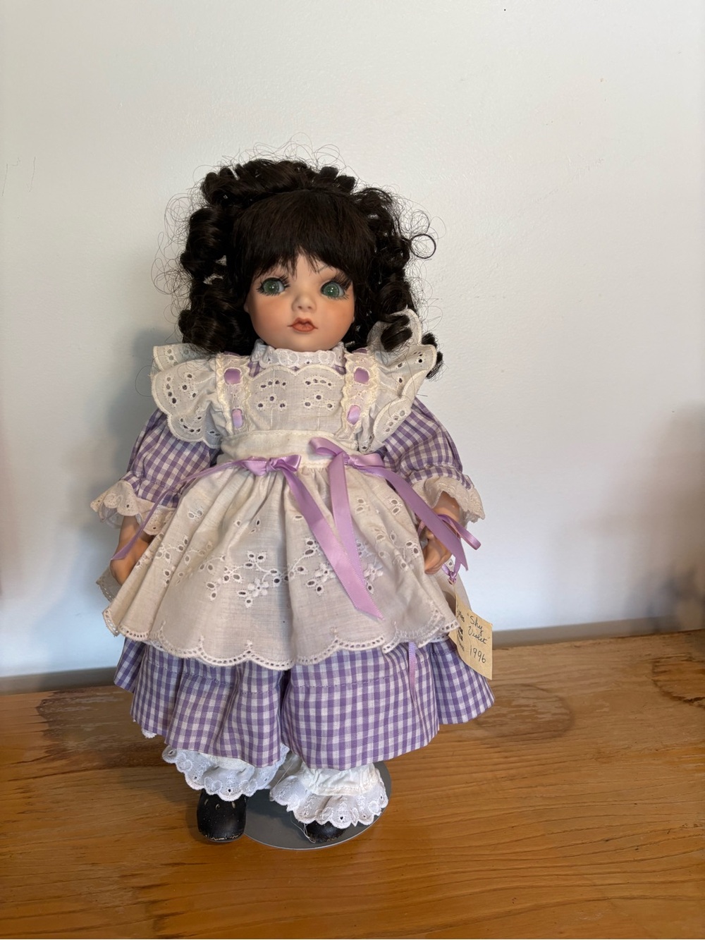 Cuties Handmade Artist Doll Shy Violet by Gloria Davies 1996 “Shy Violet” - Picture 14 of 15